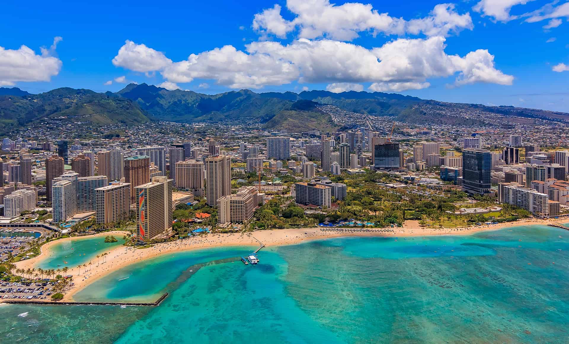 Arial view of Honolulu